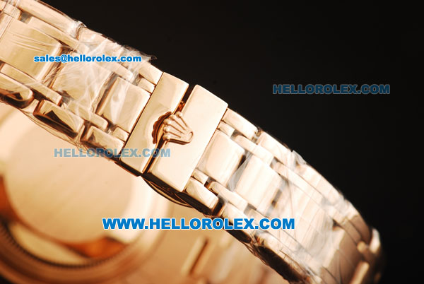 Rolex Datejust Swiss ETA 2836 Automatic Movement Full Rose Gold with Pink Dial and Roman Numerals - Click Image to Close